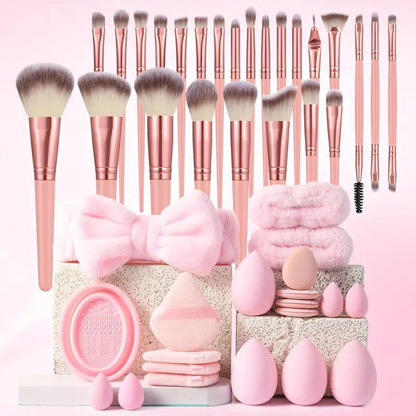 VelluraBeauty 45-Piece Makeup Set – Brushes, Sponges & Accessories
